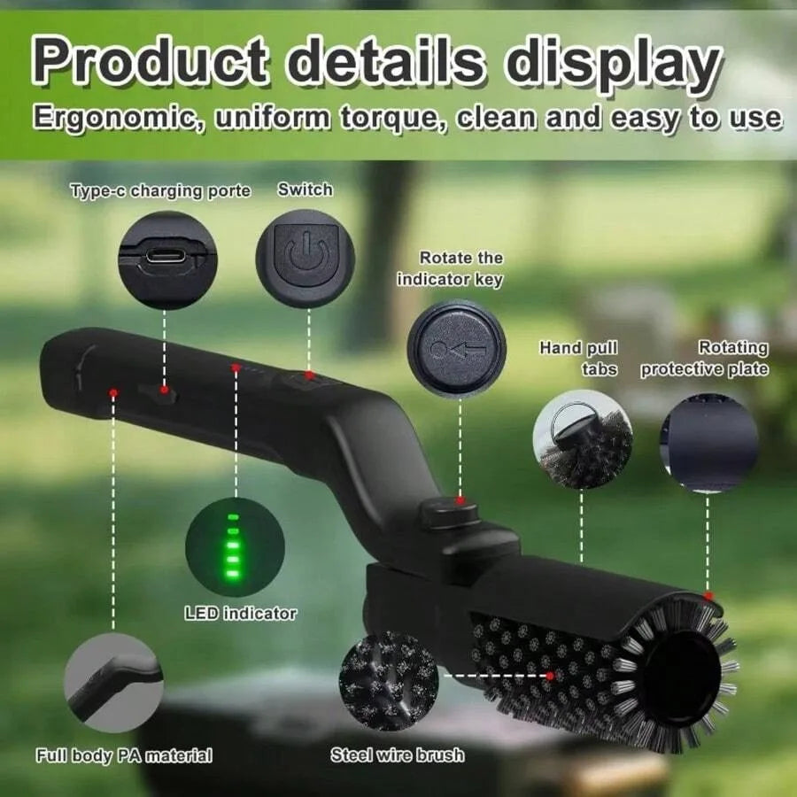 Rechargeable Electric Grill Brush For Deep Cleaning Stainless Steel Grate