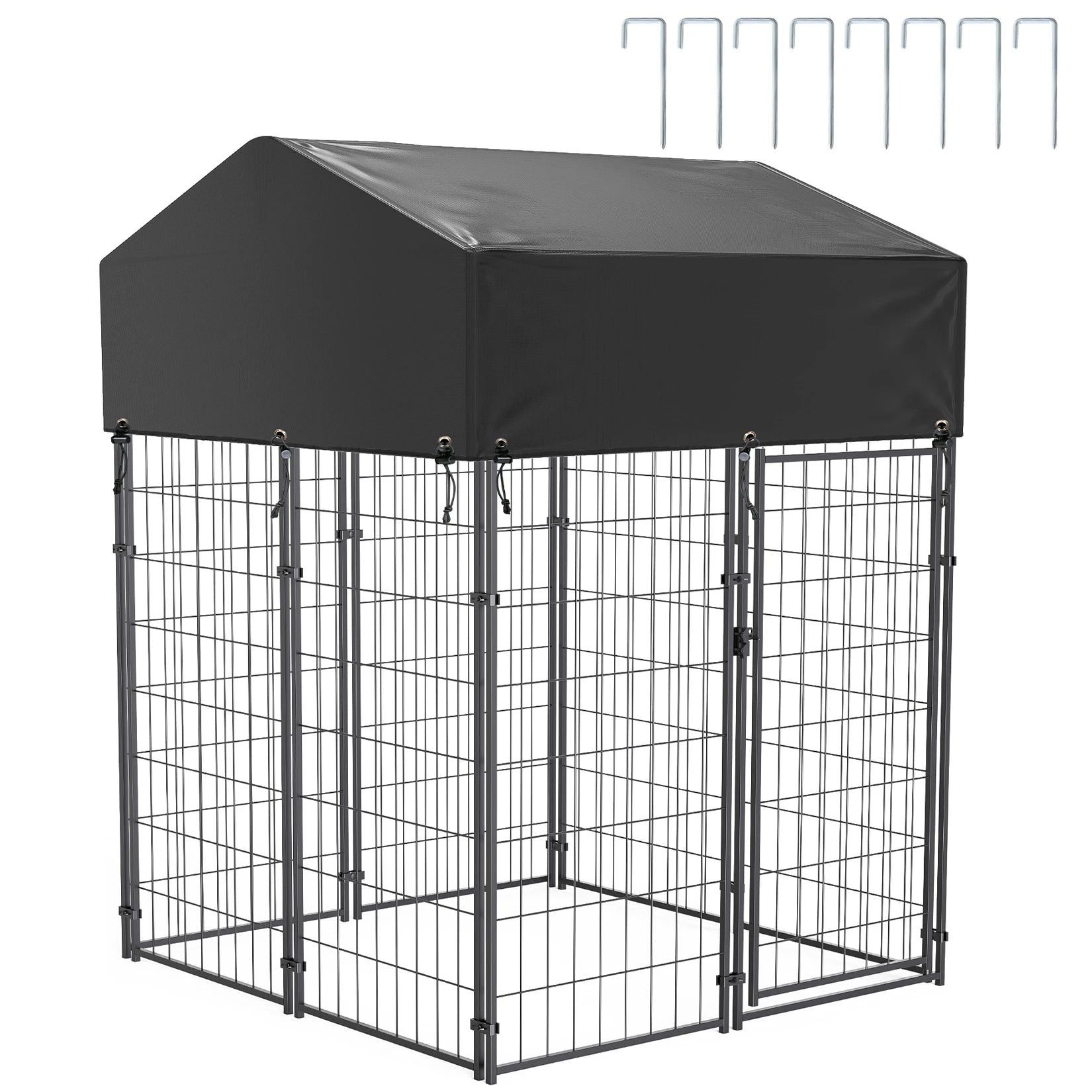 BINGOPAW Dog Kennel Outdoor Welded Wire Crate With Cover - Arthur's Wellness Emporium