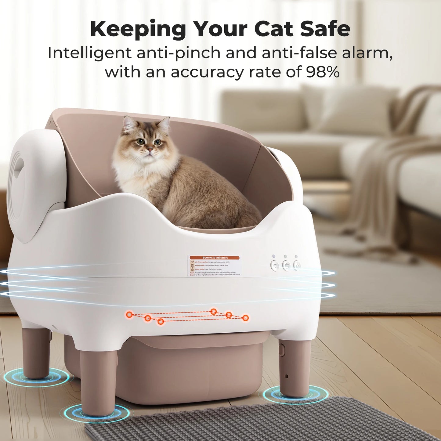 Lunapurr Self Cleaning Cat Litter Box With App Control Open Top - Arthur's Wellness Emporium