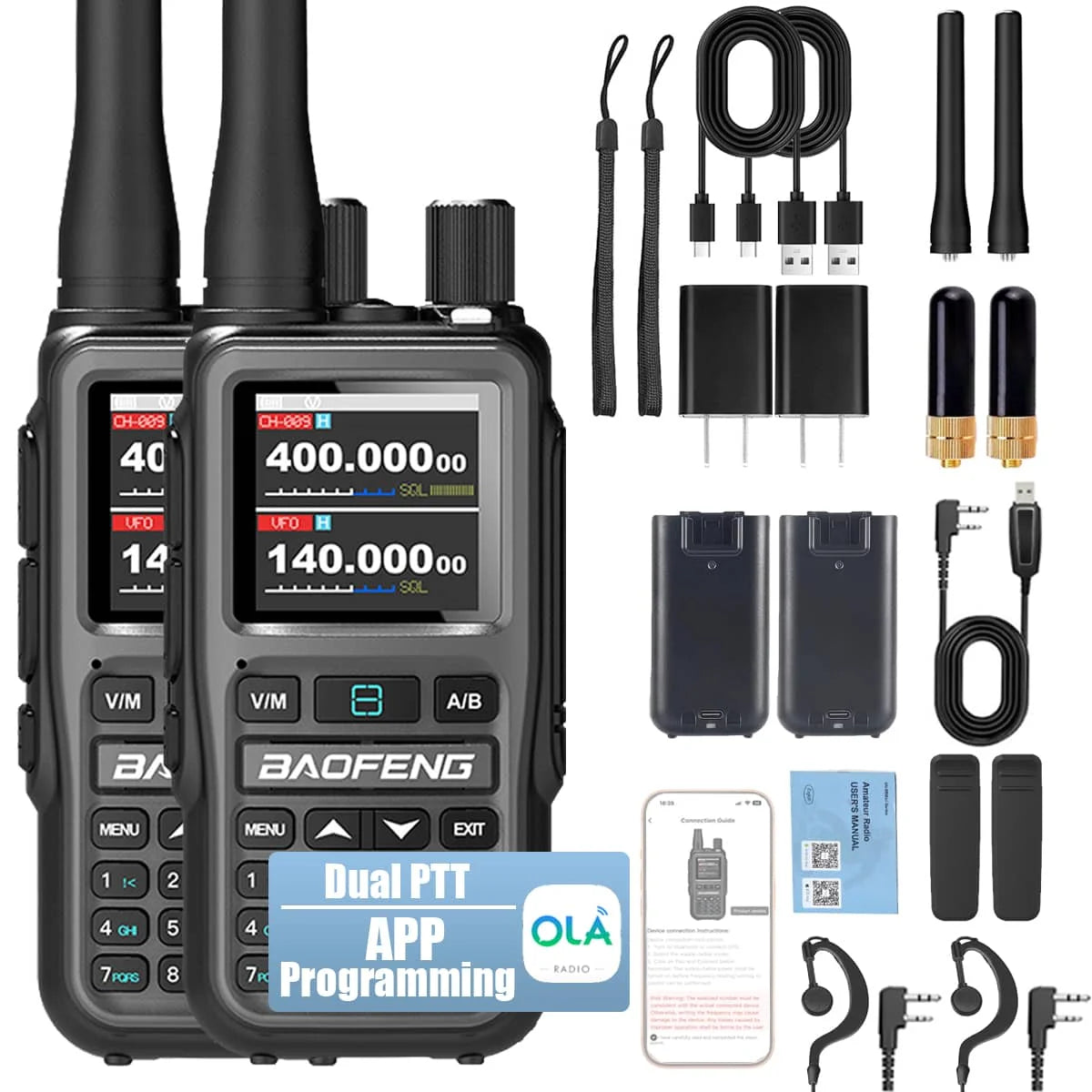 Clorgo Baofeng UV 5R Mini Dual Band Radio 5W Bluetooth NOAA Weather USB C - Arthur's Wellness Emporium