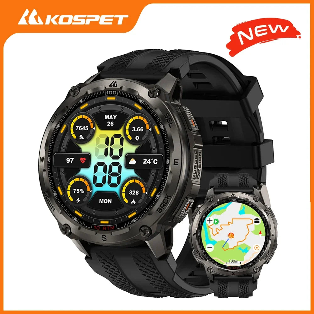 KOSPET Tank T4 Smart Watch For Men GPS Offline Maps - Arthur's Wellness Emporium