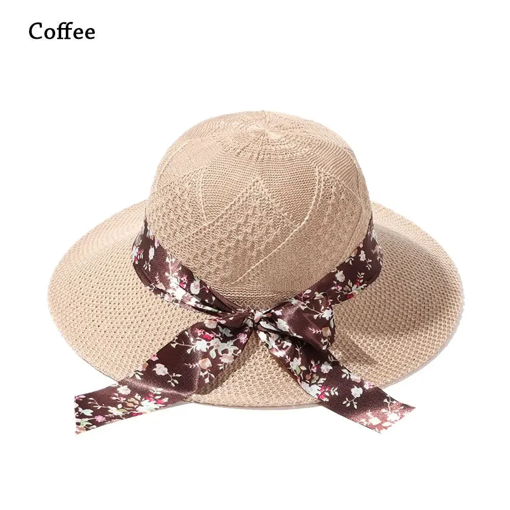 CN Zhejiang Summer Sun Hat Women Ribbon Fisherman Straw Hat