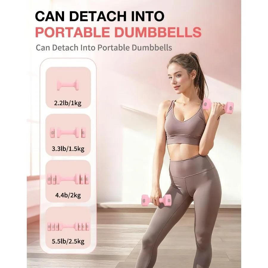 Adjustable Kettlebell Set With Wrist Straps 4-In-1 Free Weight Dumbbells