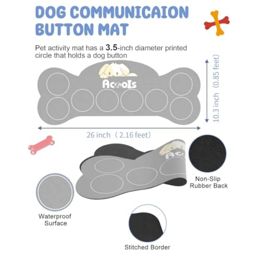 Dog Talking Button Set 8 Recordable Voice Commands For Training - Arthur's Wellness Emporium