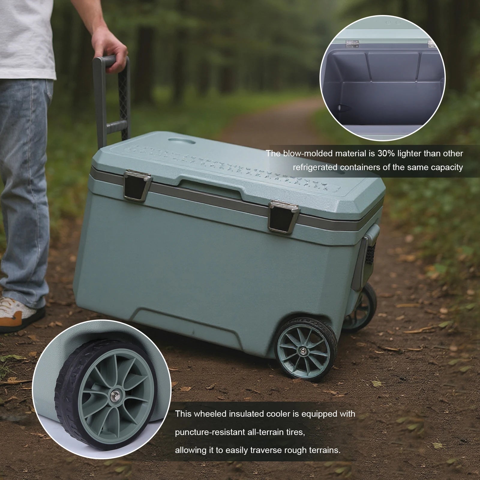 Thirty Percent Lighter Wheeled Camping Cooler Insulated Box - Arthur's Wellness Emporium
