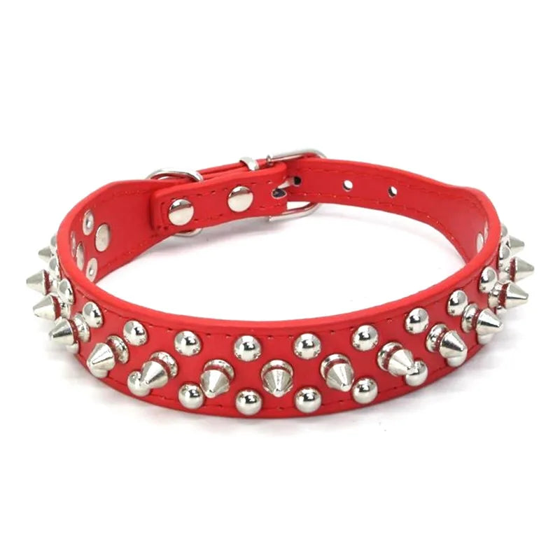 Quality Leather Dog Anti Bite Rivet Collar And Leash Set - Arthur's Wellness Emporium