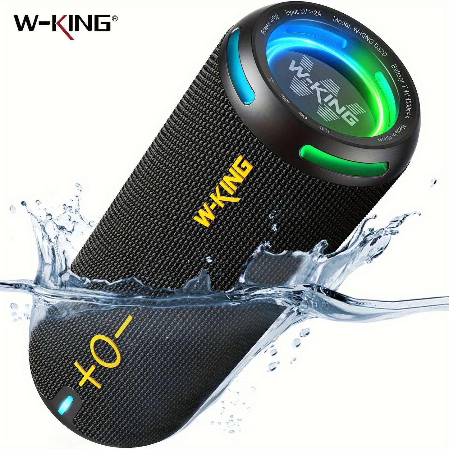 W-King 40W IP67 Portable Speaker With Bluetooth 5.3