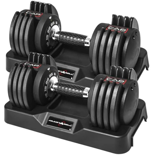 Adjustable Dumbbells 25 lb Pair With Contoured Full Rotation Handle - Arthur's Wellness Emporium