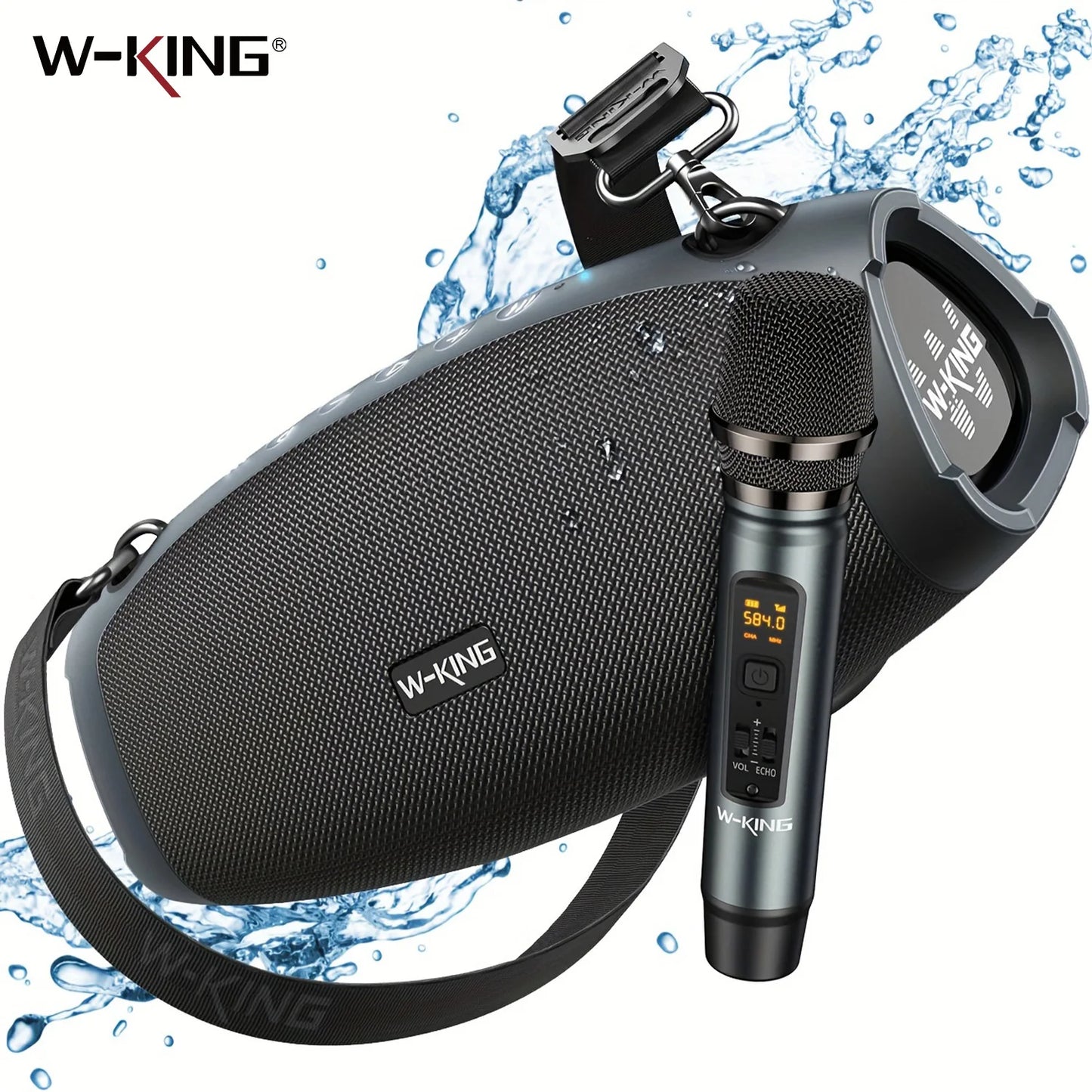 W-King 120W Peak Portable Bluetooth Speaker With Wireless Microphone Waterproof