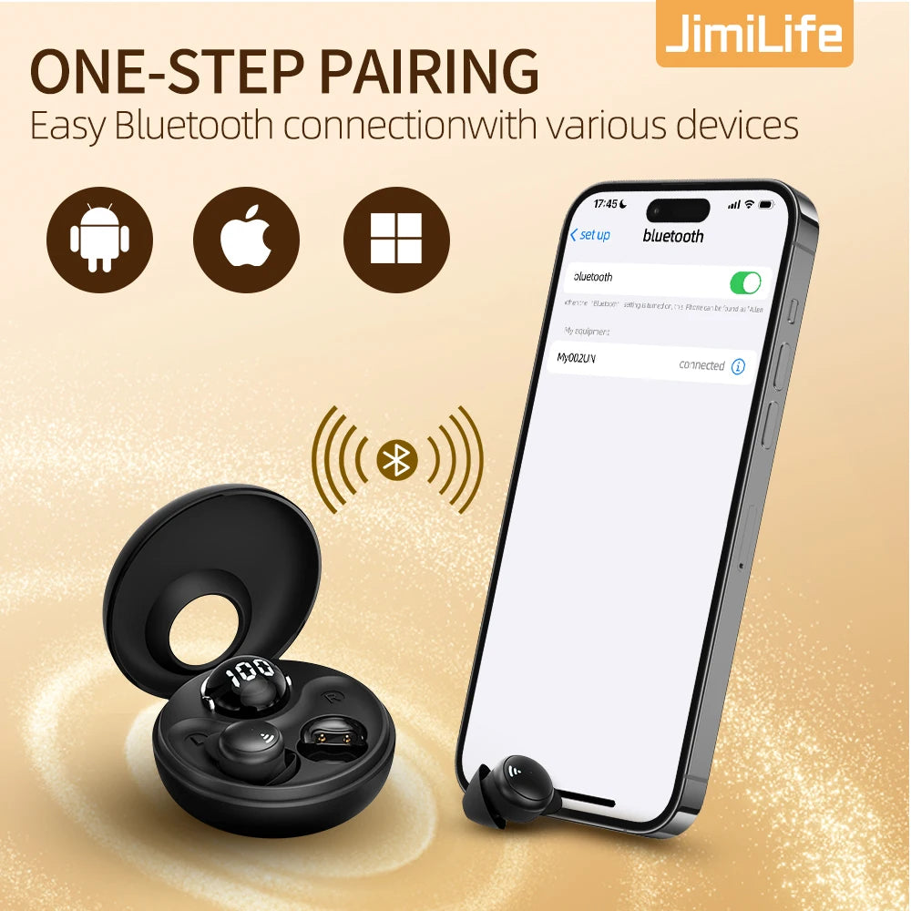 JimiLife Mini Invisible Wireless Earphones With Noise Cancellation