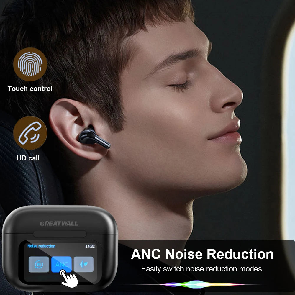 GREATWALL Wireless Bluetooth Earphones With ANC Noise Reduction And Mic - Arthur's Wellness Emporium