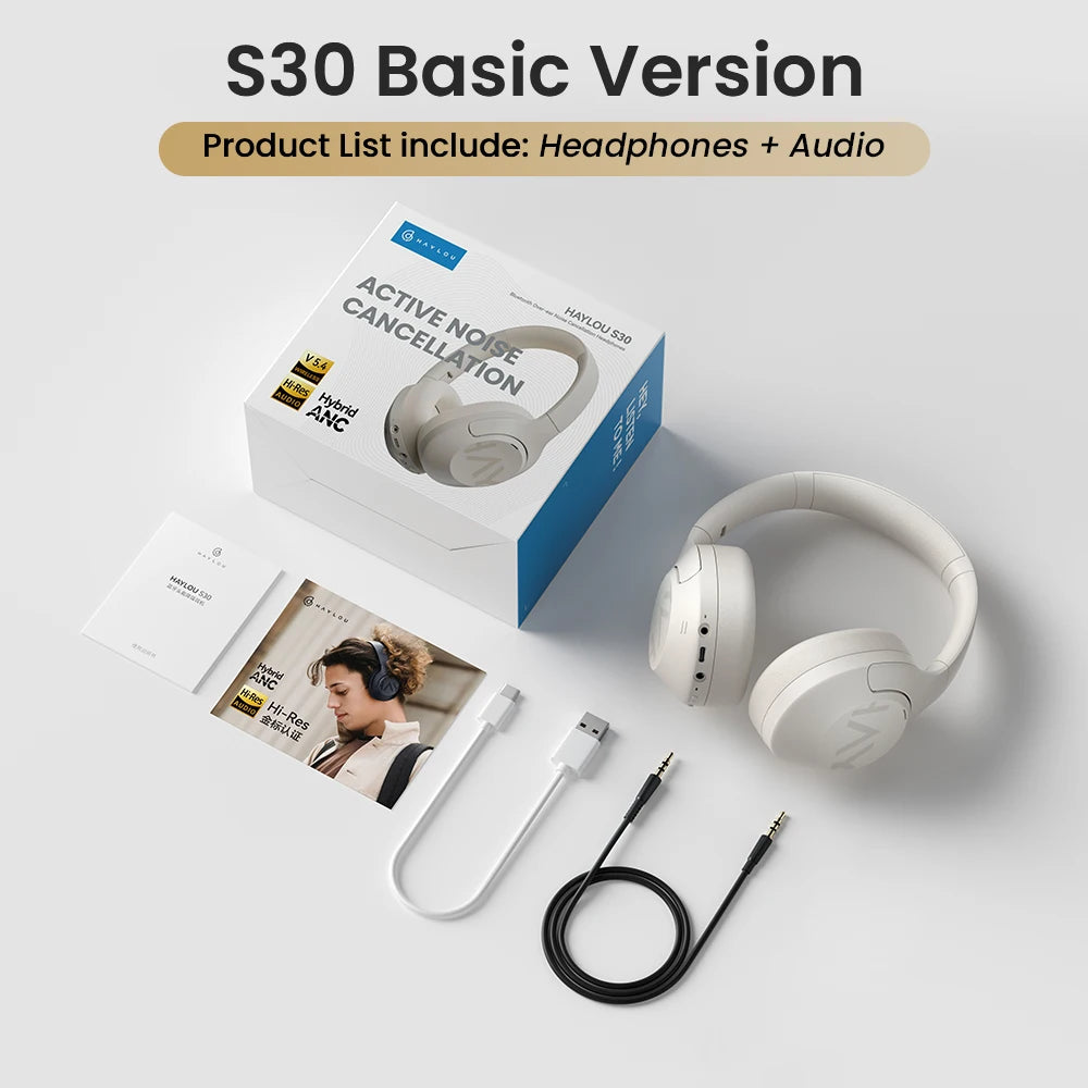 Haylou S30 ANC Wireless Headphones Bluetooth 5.4 HiRes Earphones