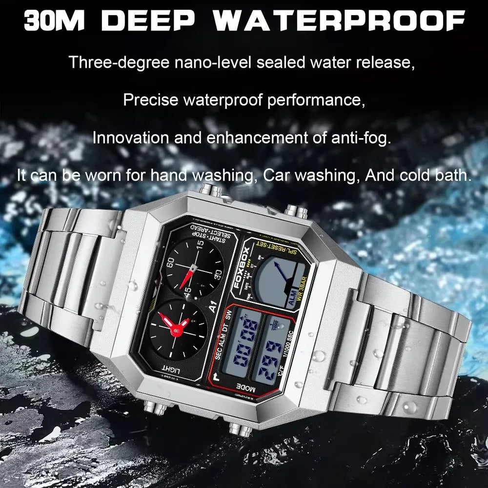 FoxBox Men's Digital Sports Watch Luminous Waterproof Calendar - Arthur's Wellness Emporium