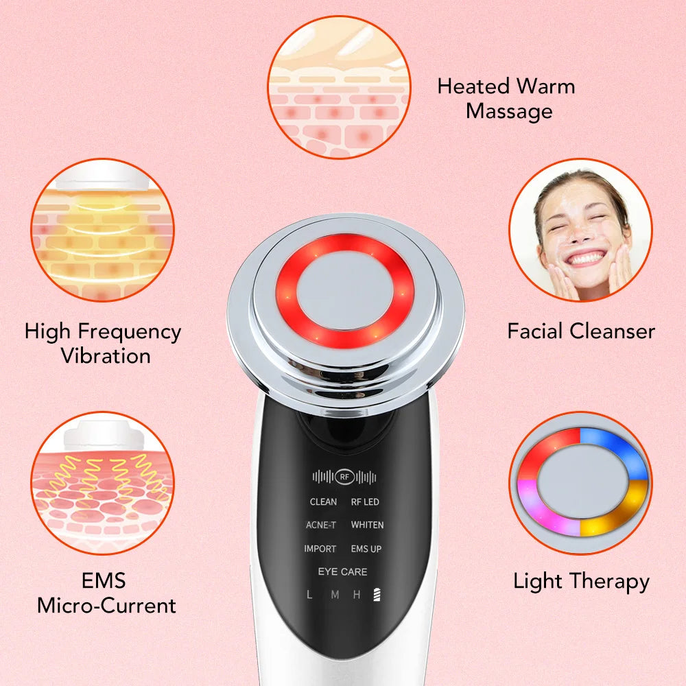 PastSky 7 In 1 EMS Facial Massager For Skin Rejuvenation