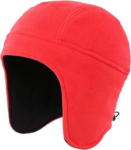 Unisex Skull Cap With Ear Flaps Windproof Fleece Beanie