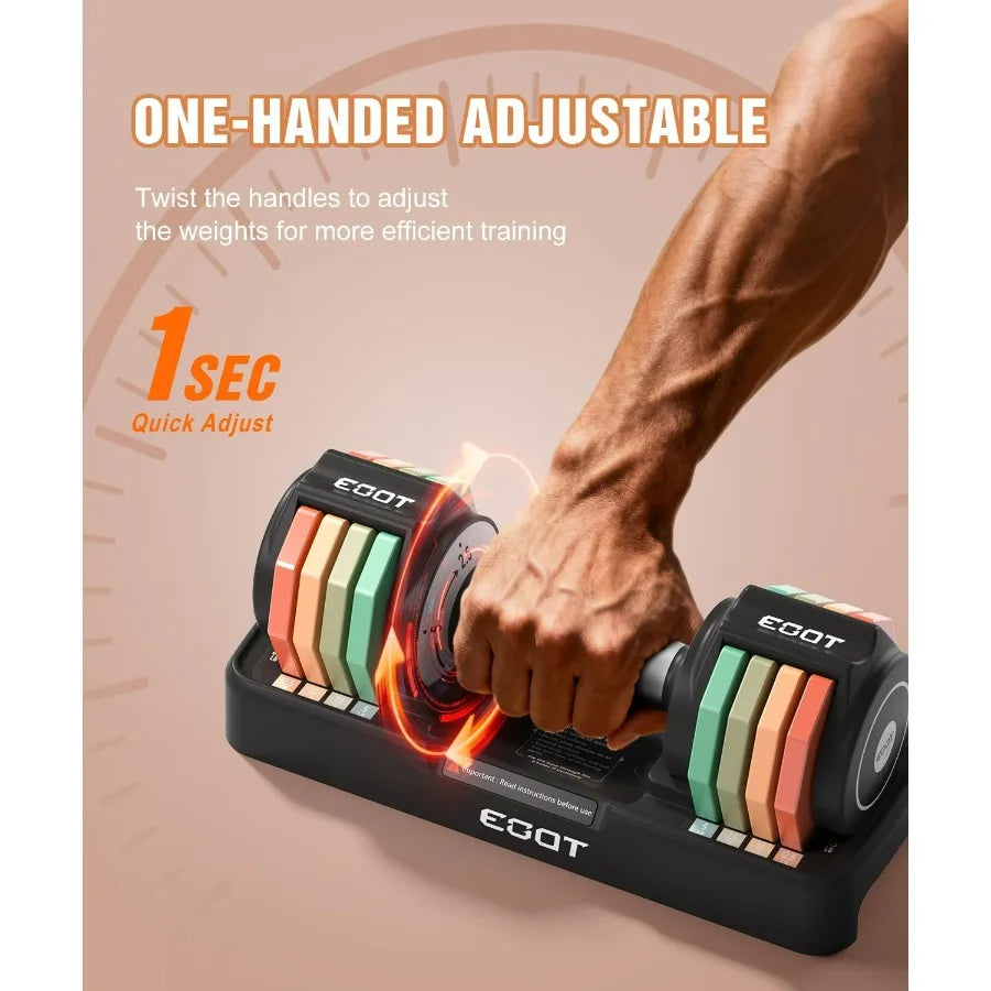 Adjustable Dumbbells Set With Anti-Slip Handle For Strength Training - Arthur's Wellness Emporium