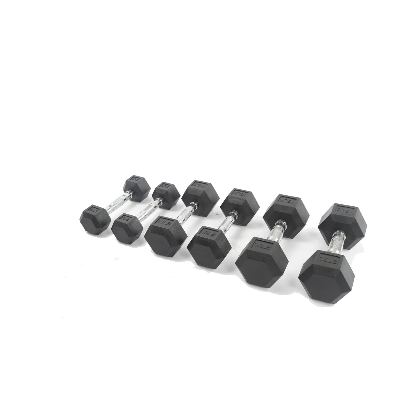 Hex Dumbbells Set With Rack Rubber Coated For Home Gym - Arthur's Wellness Emporium