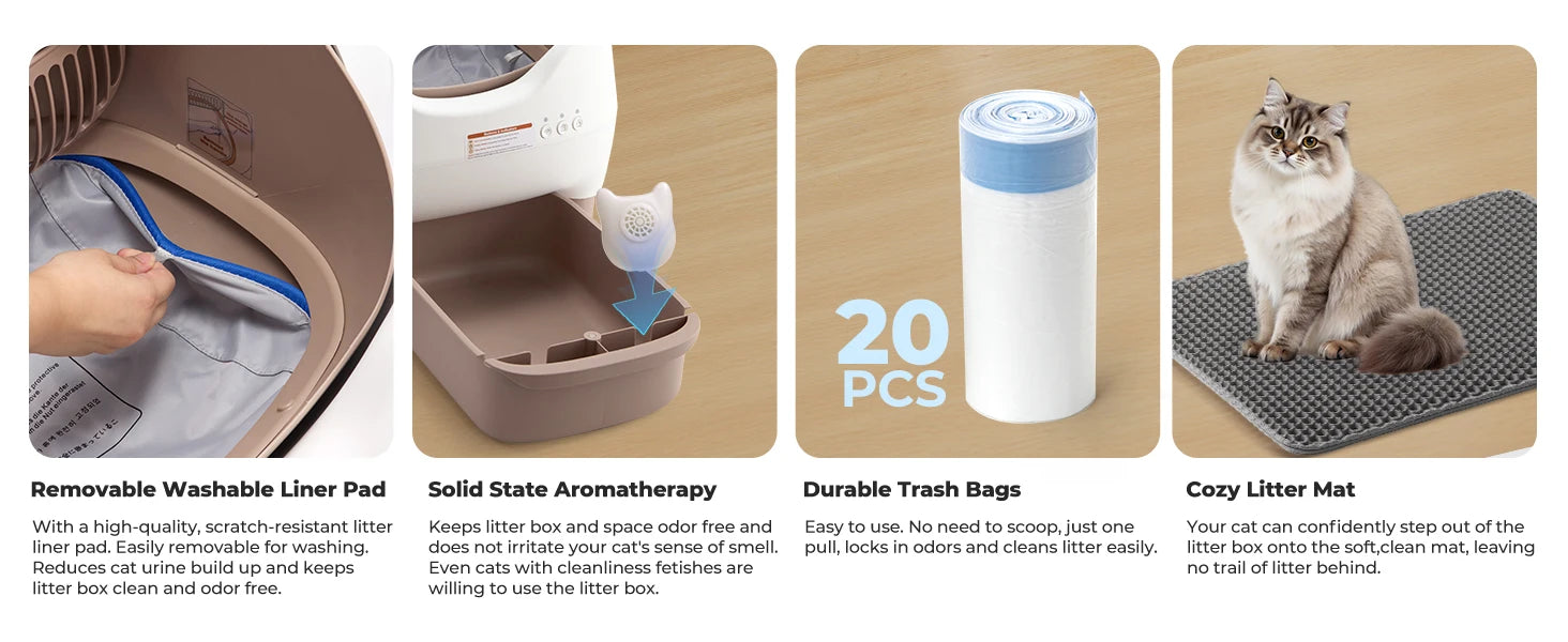 Lunapurr Self Cleaning Cat Litter Box With App Control Open Top - Arthur's Wellness Emporium