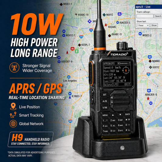 TIDRADIO TD-H9 10W Long Range Walkie Talkie With GPS APRS