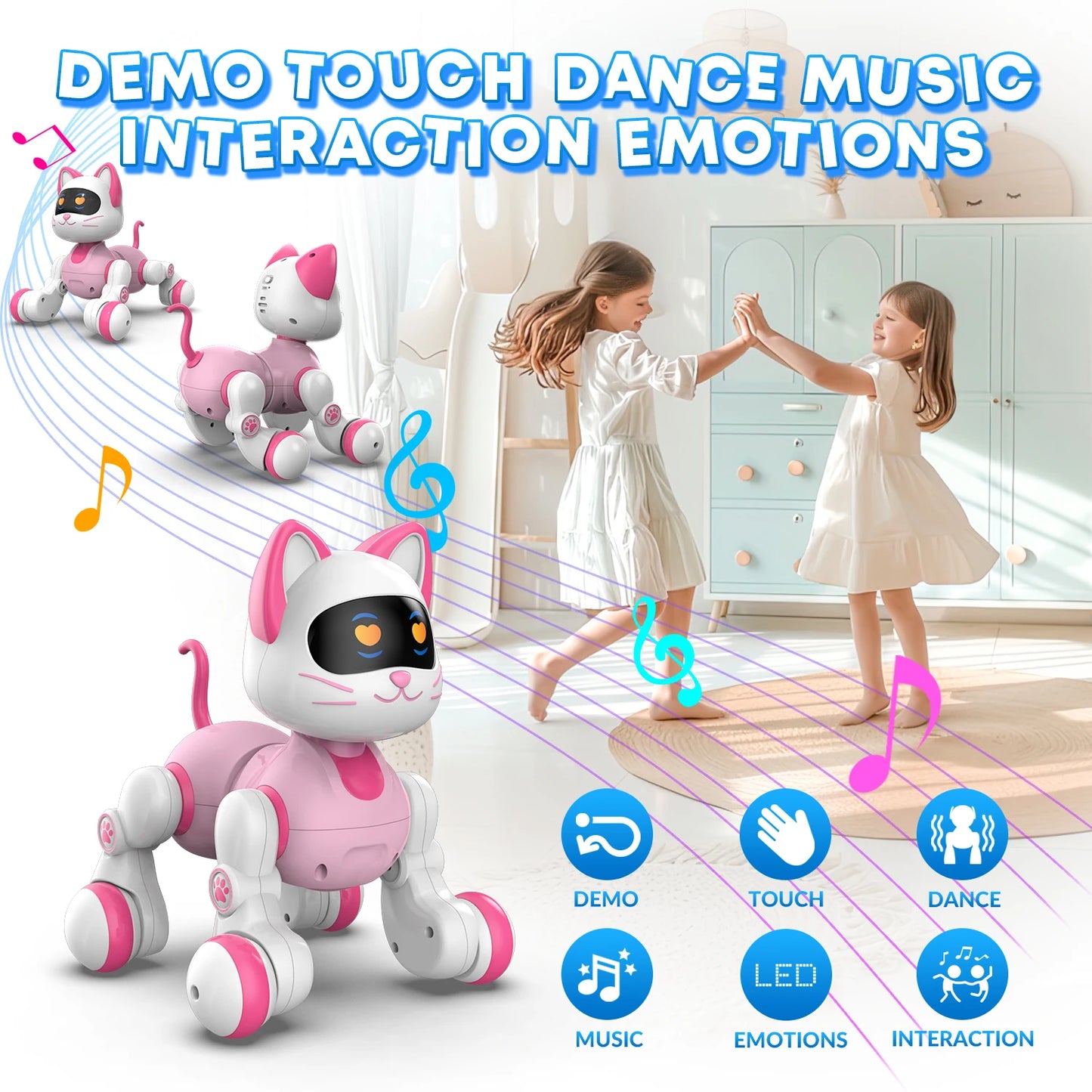 Programmable Remote Control Robot Cat For Kids With Touch Sensing