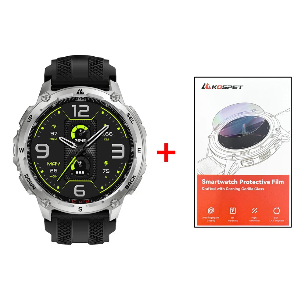 KOSPET Tank T4 Smart Watch For Men GPS Offline Maps - Arthur's Wellness Emporium