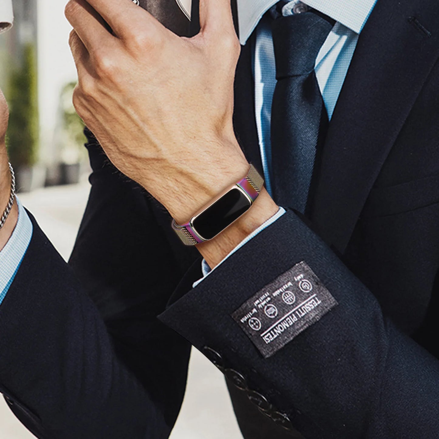 Tobfit Fitbit Luxe Band Sport Strap Metal Magnetic Watchband