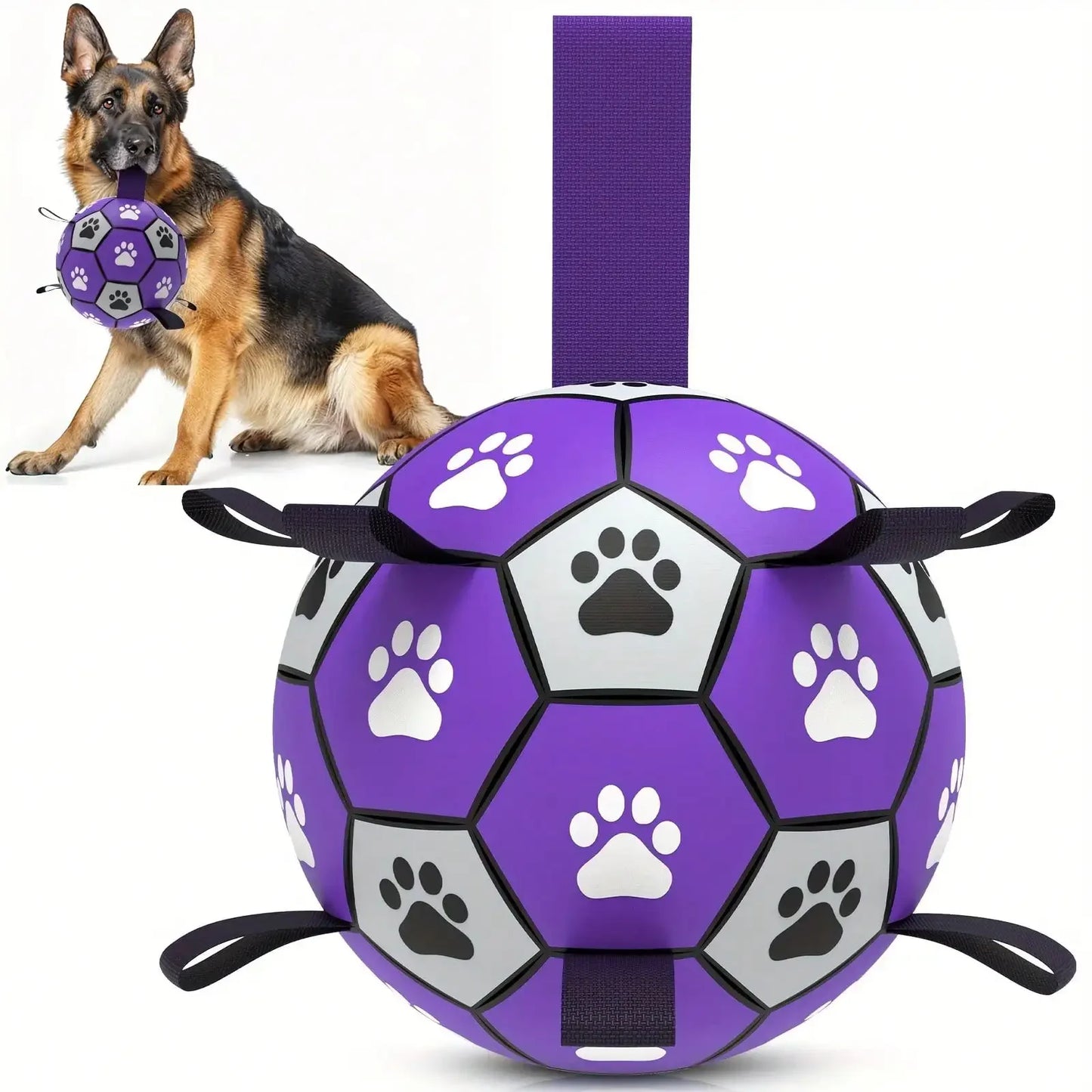 Chew-Resistant Dog Soccer Ball Toy With Air Pump For All Breeds Indoor Outdoor - Arthur's Wellness Emporium