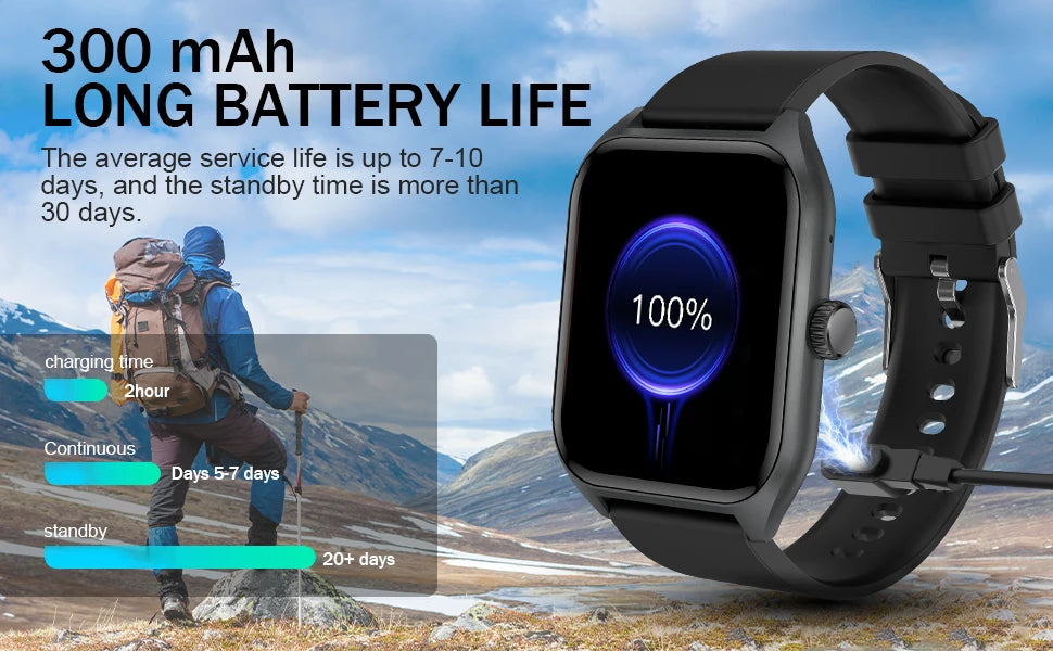 LIVLOVCP AI Voice Assistant Smartwatch Heart Rate Monitor - Arthur's Wellness Emporium