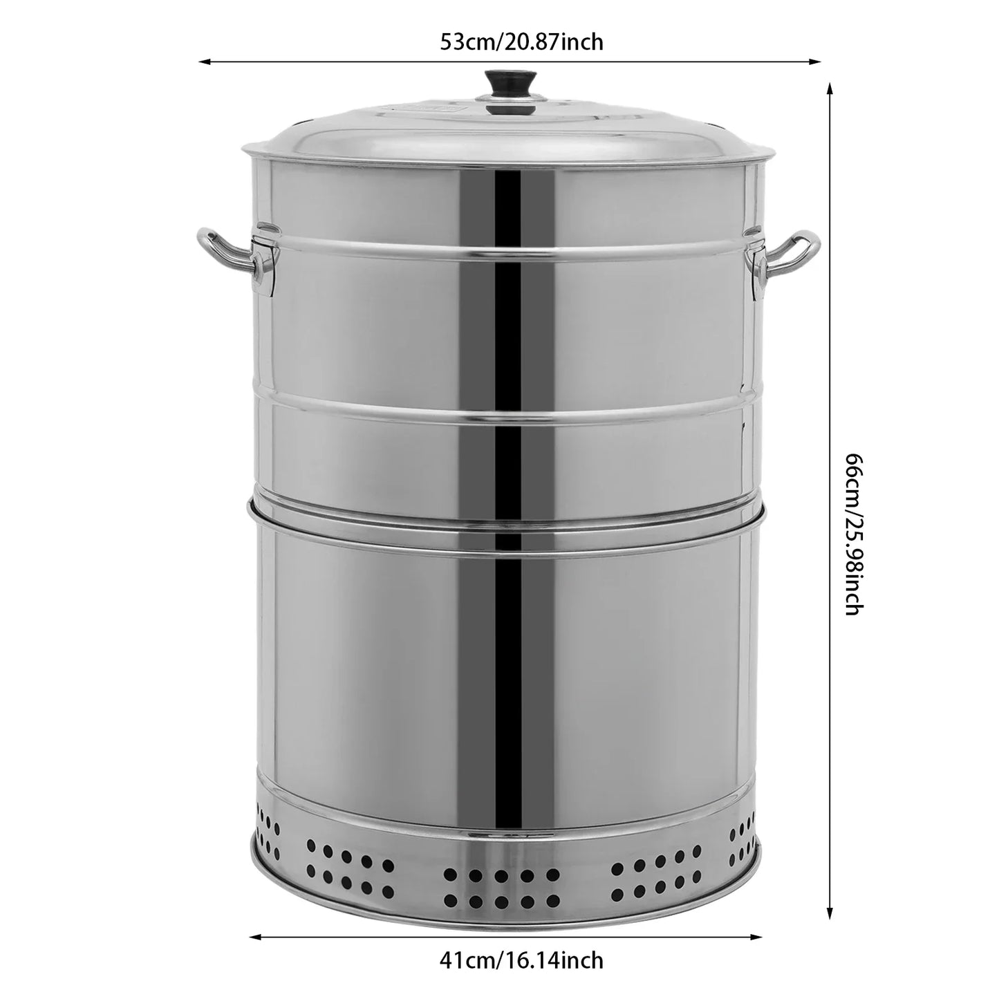 Portable Smokeless Charcoal Grill Stainless Steel 360 Degree Barbecue Barrel