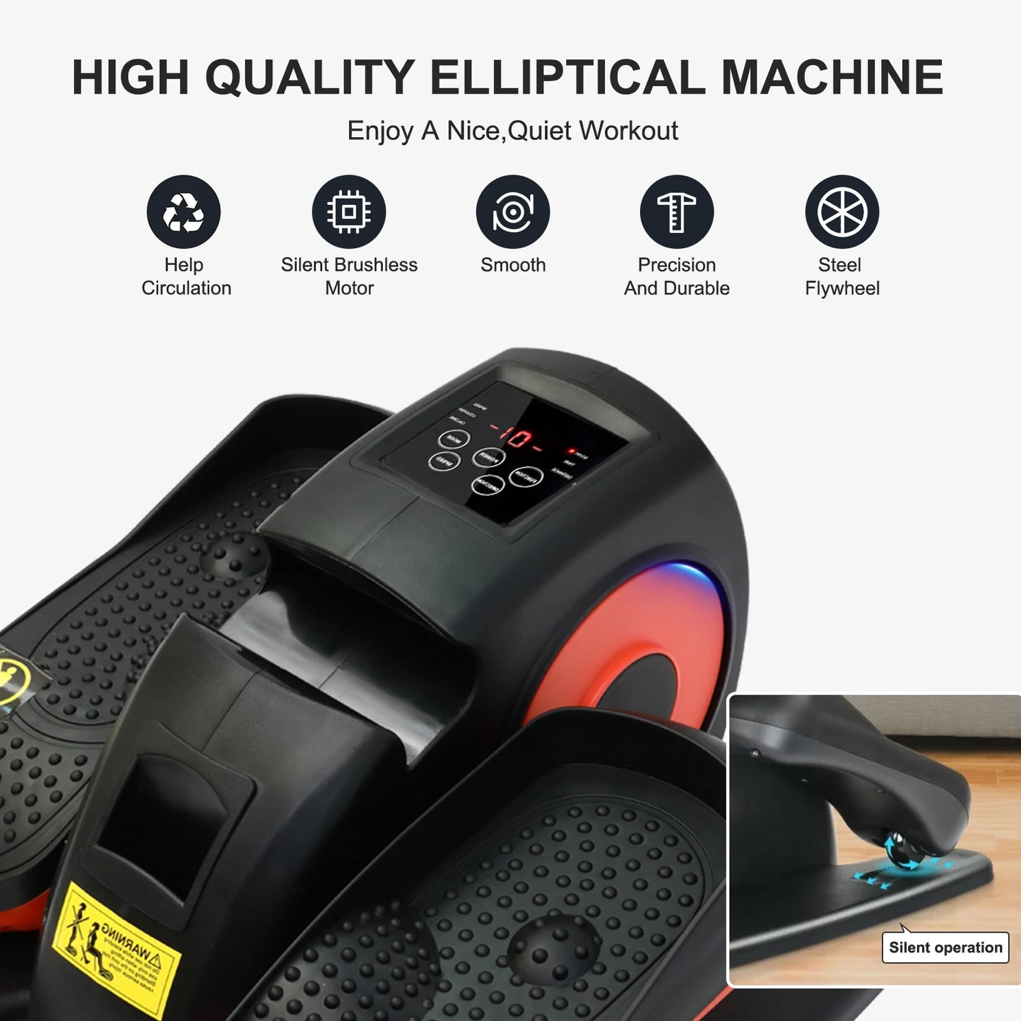 GamewiuHignc Under Desk Elliptical Exerciser With Remote