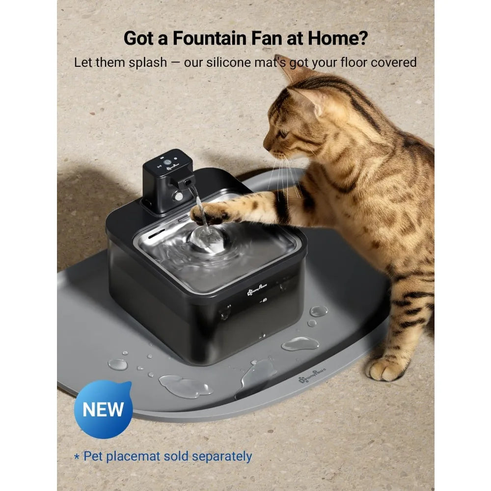 XIUWO Cat Water Fountain Cordless Wireless Pet Fountain - Arthur's Wellness Emporium