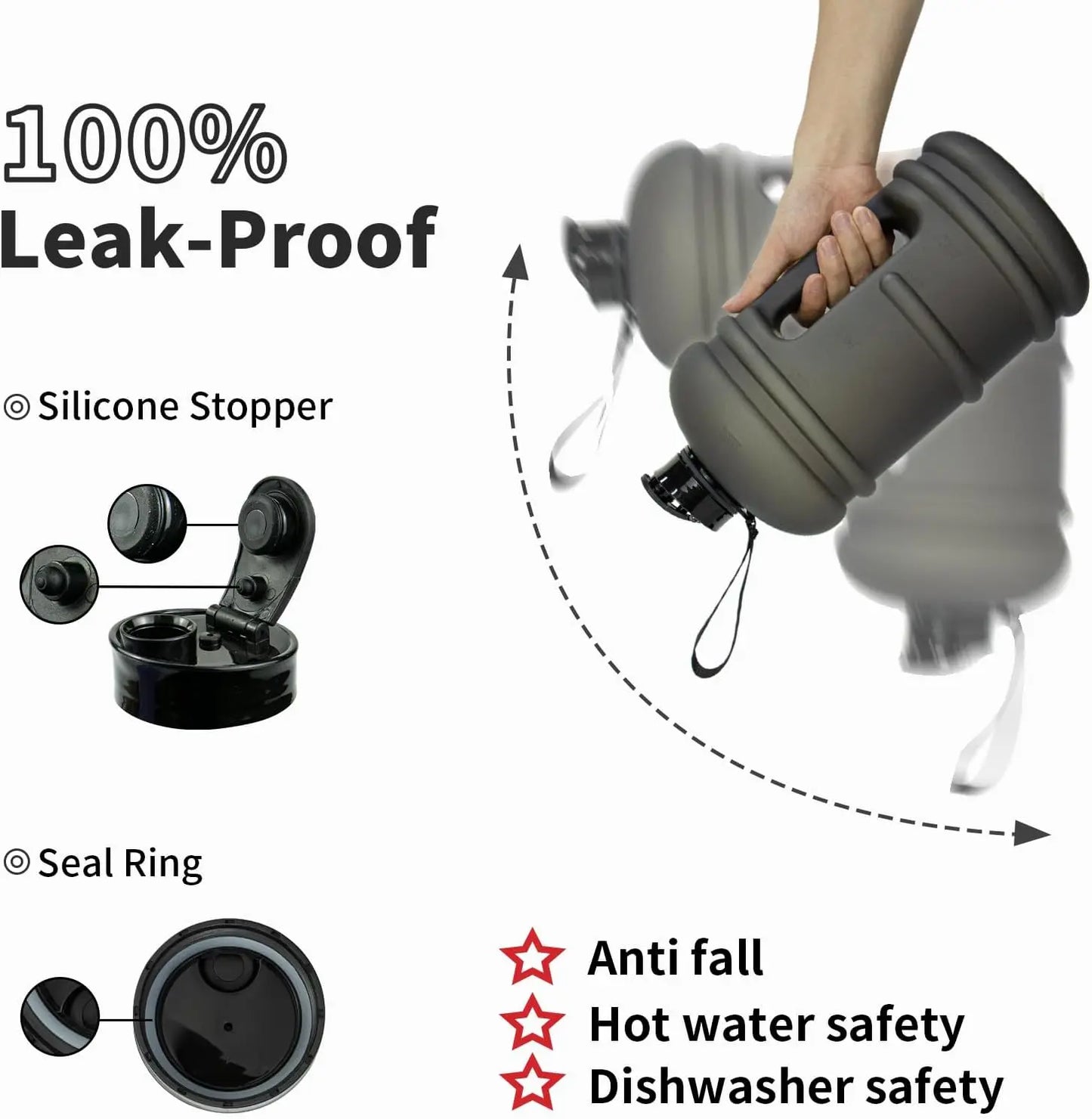 XMSJ Water Bottle With Flip Lid Leak Proof BPA Free