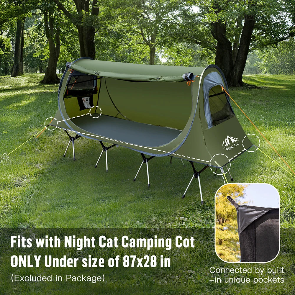 Night Cat Pop Up 1 Person Camping Tent Waterproof Instant Setup - Arthur's Wellness Emporium