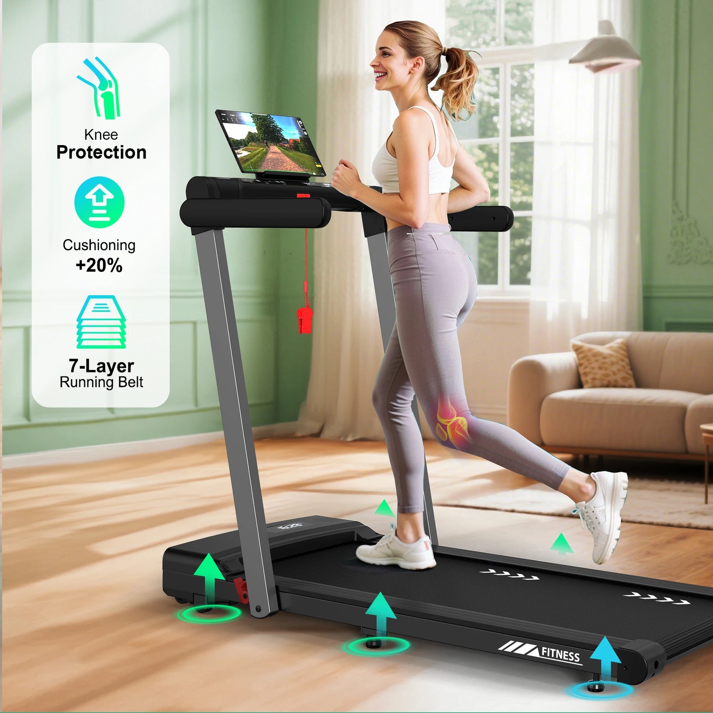 FYSIQ Foldable Treadmill For Home 3 In 1 Walking Pad