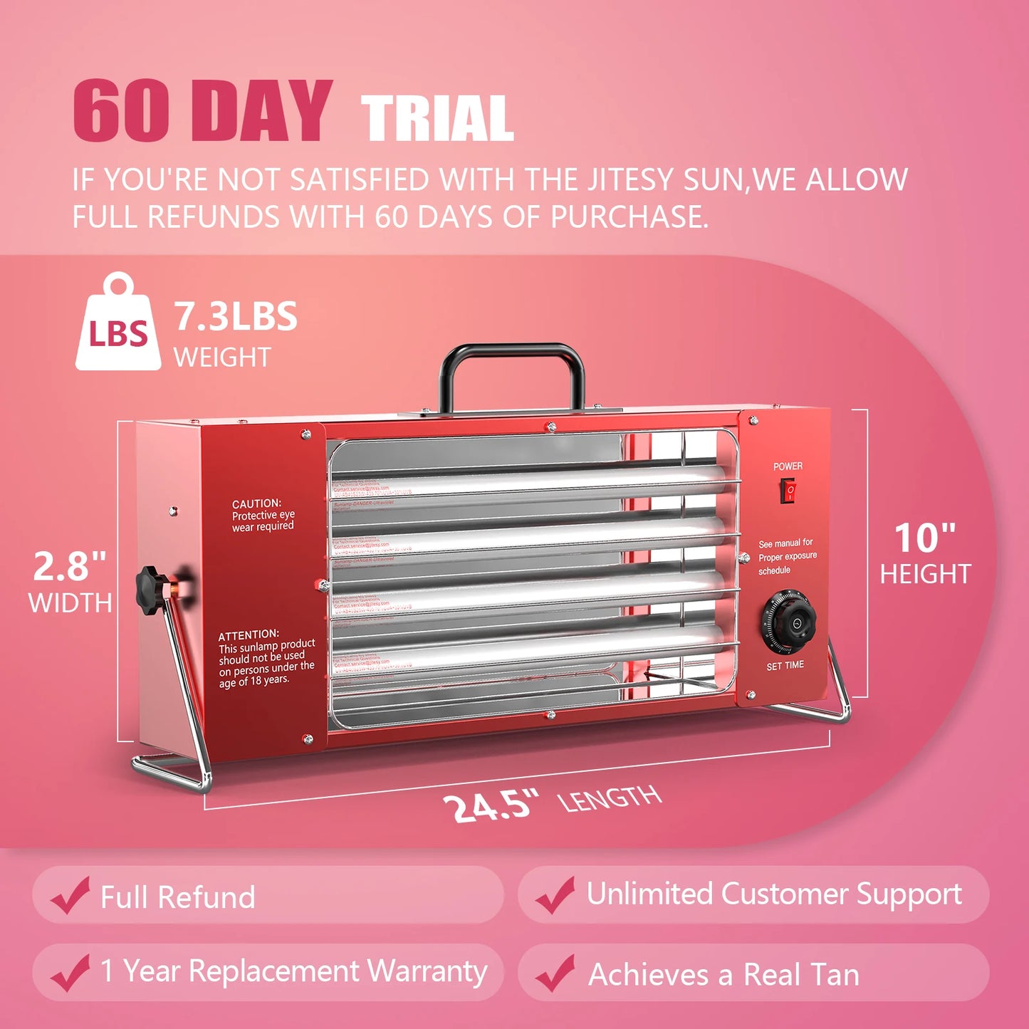 KTSC Ultraviolet Tanning Lamp Indoor Adjustable UVA UVB Light - Arthur's Wellness Emporium