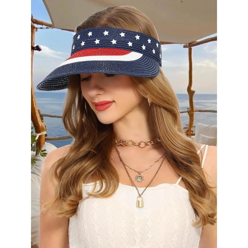 Womens Straw Sun Hat UV Protection Wide Brim Beach Cap - Arthur's Wellness Emporium