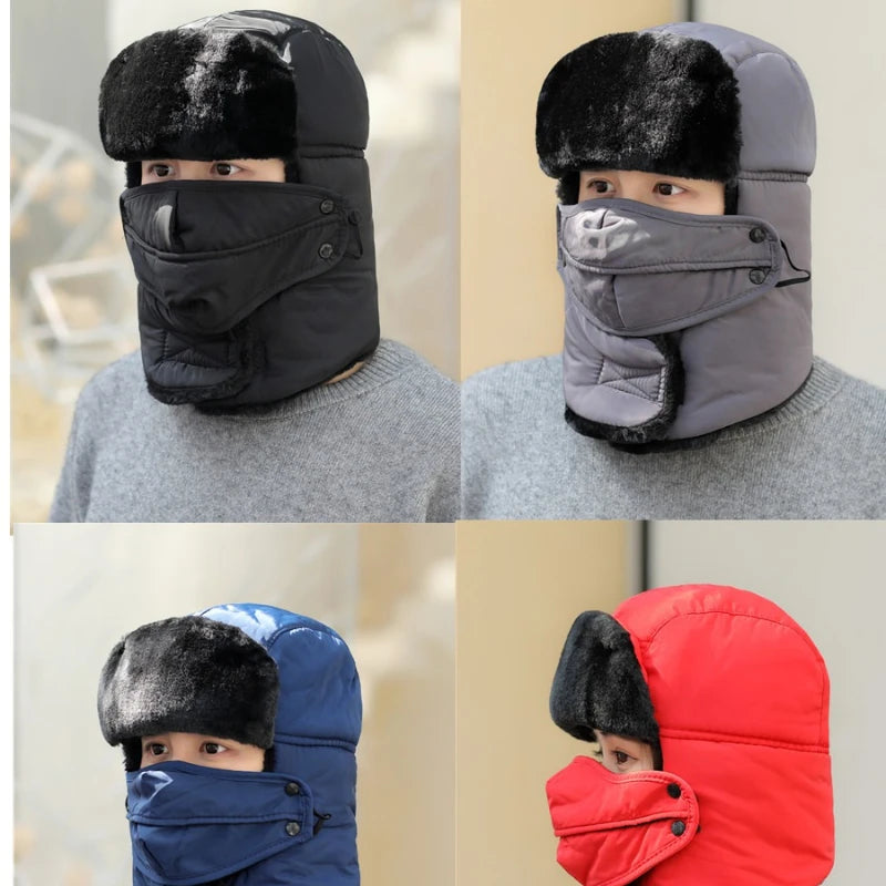MAZIAOCN Unisex Winter Trapper Hat With Lined Fleece Ear Protection
