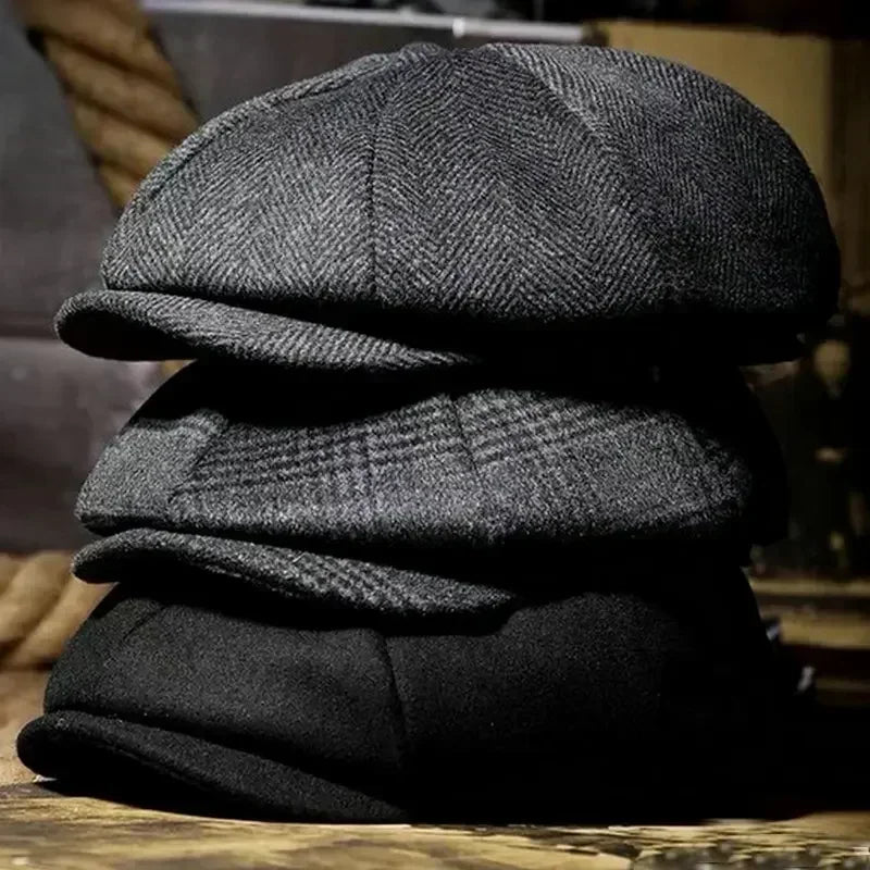Classic Vintage Tweed Beret Hat For Men And Women Cap