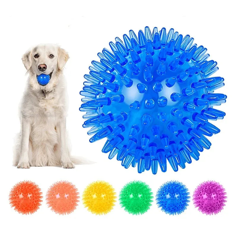 TPR Squeaky Dog Ball Toy Tooth Cleaning Chew For Training - Arthur's Wellness Emporium