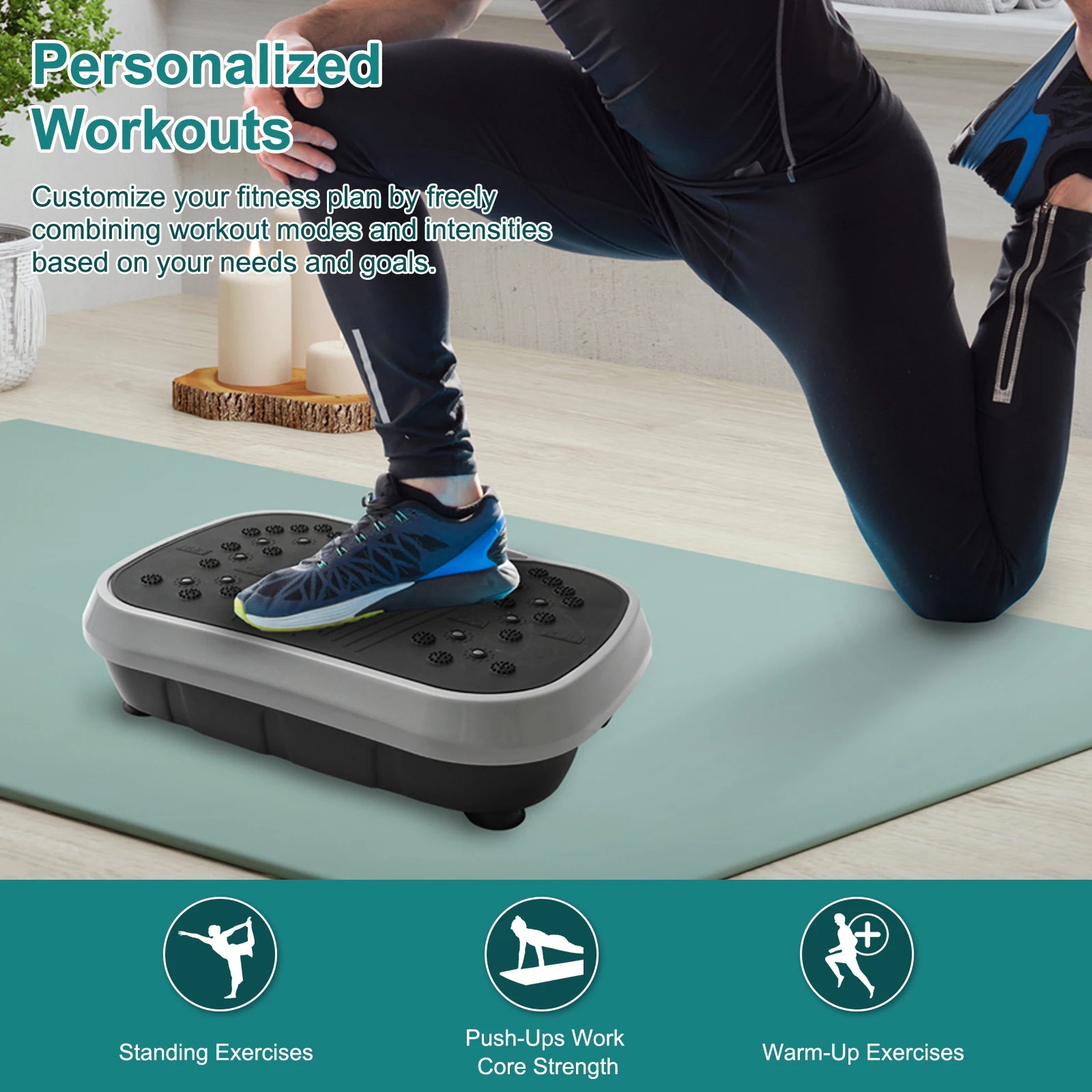 Vibration Plate Exercise Machine Portable Fat Burning Full Body Workout - Arthur's Wellness Emporium