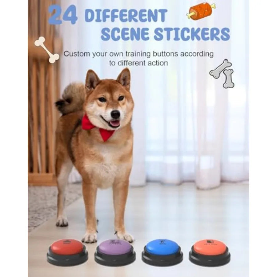 Dog Talking Button Set 8 Recordable Voice Commands For Training - Arthur's Wellness Emporium
