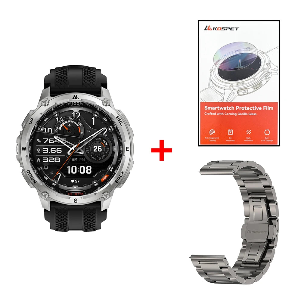 KOSPET Tank T4 Smart Watch For Men GPS Offline Maps - Arthur's Wellness Emporium
