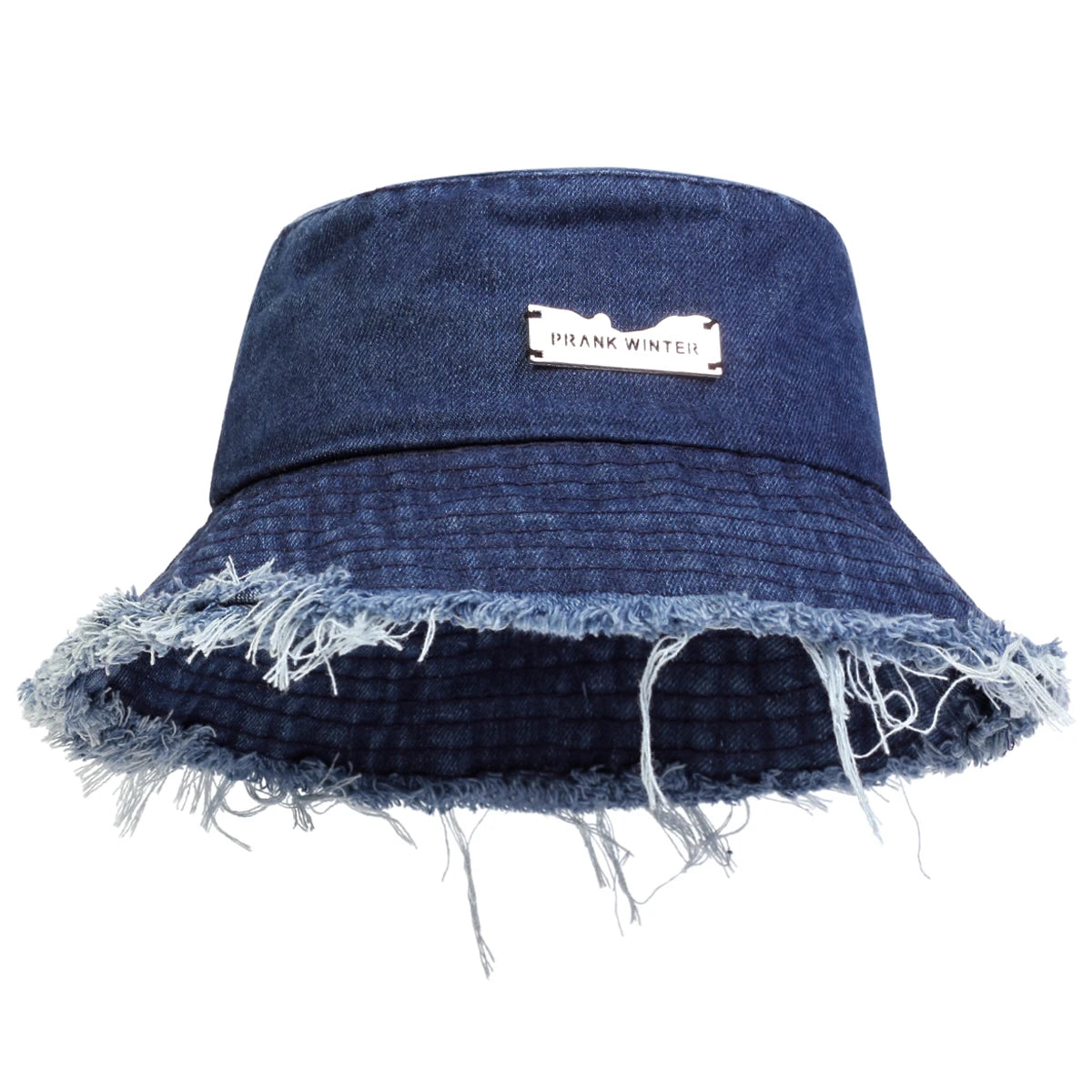 Unisex Denim Bucket Hat With Edge Holes For Outdoor Travel