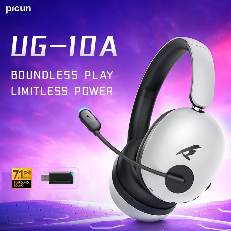 Picun UG-10A Gaming Wireless Headphones With Mic 40mm Driver