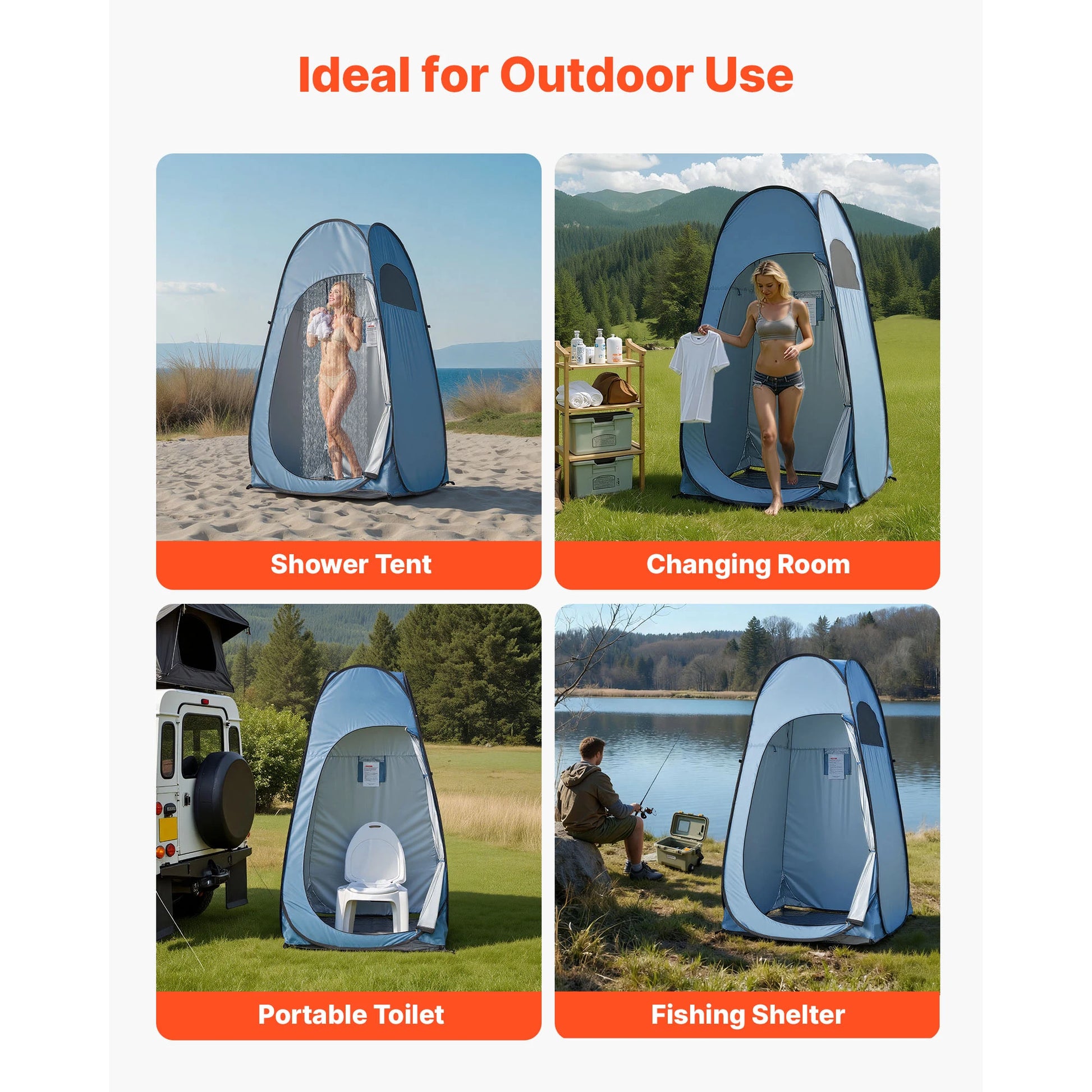 SucceBuy Pop Up Shower Tent Instant Portable Privacy Changing Room - Arthur's Wellness Emporium