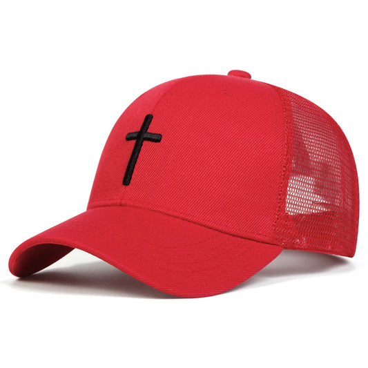 Unisex Cross Embroidered Baseball Cap Adjustable Travel