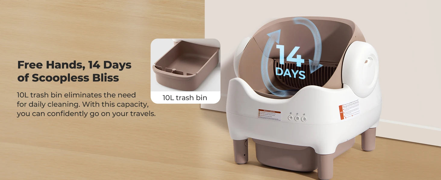 Lunapurr Self Cleaning Cat Litter Box With App Control Open Top - Arthur's Wellness Emporium