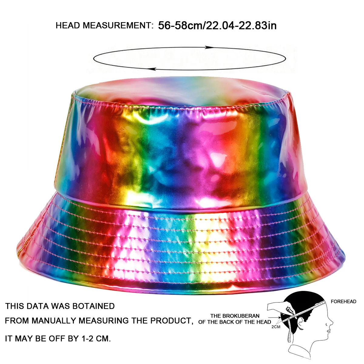 Unisex Rainbow Faux Leather Bucket Hat For Travel Beach - Arthur's Wellness Emporium