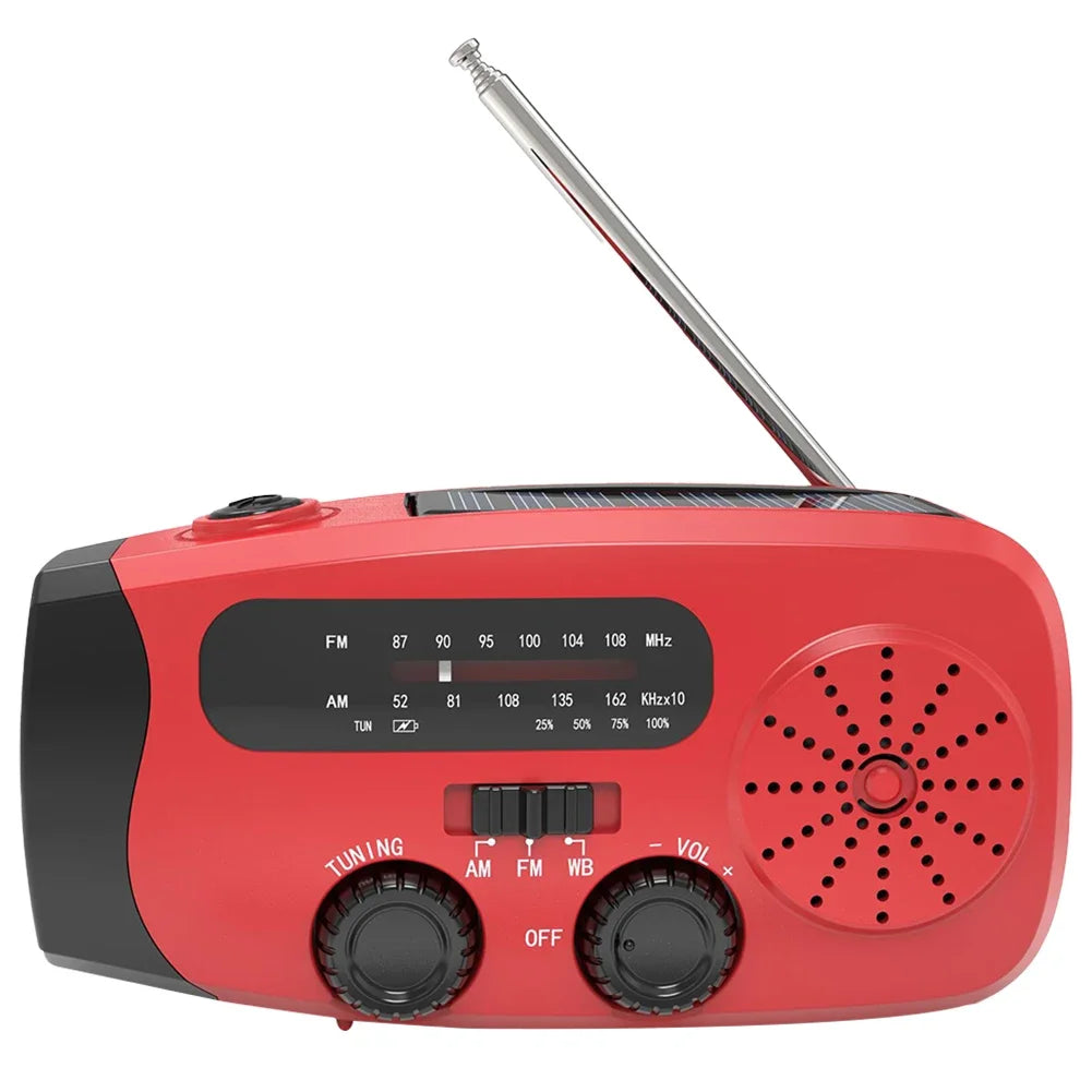 ANENG Emergency Solar Hand Crank Weather Radio With LED Flashlight