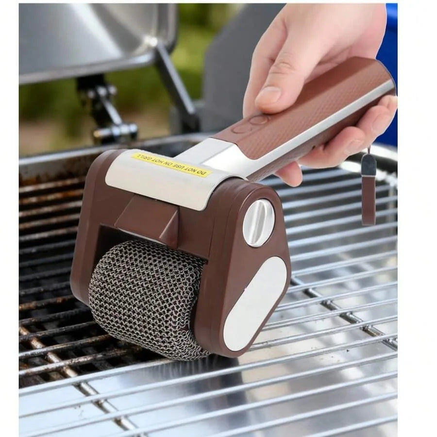 Portable Electric Stainless Steel Roller Grill Cleaner Brush Rechargeable